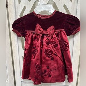 Vintage Elegant Velvet infants Baby Dress - Red